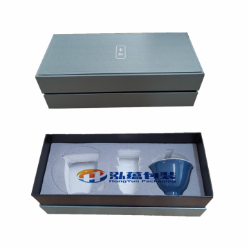 Customized Two Piece Luxury Gift Packing Box with Foam Insert for Tea Cup Display